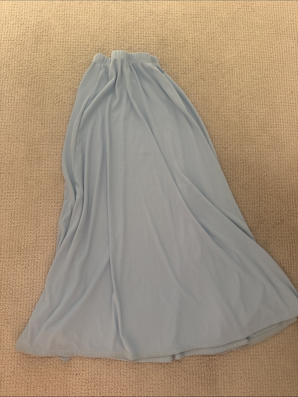 Light Blue Maxi Skirt - Women's Flowing A-Line
